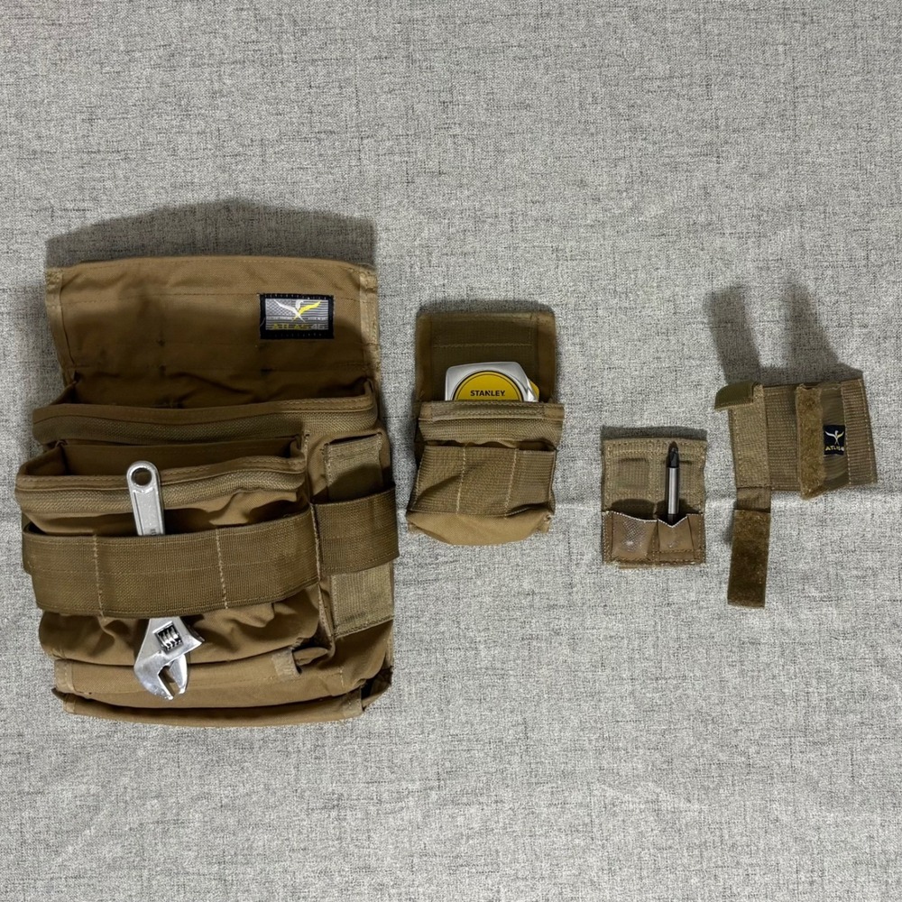 ATLAS 46 Tool Vest 5 Piece One Size Molle System Brown Adjustable Tactical - Picture 2 of 16